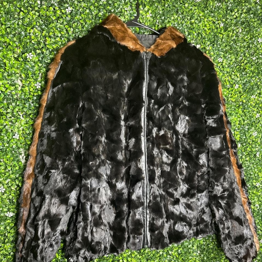 Rich Furs Dittrich Black And Brown Sections Mink Coat View 3